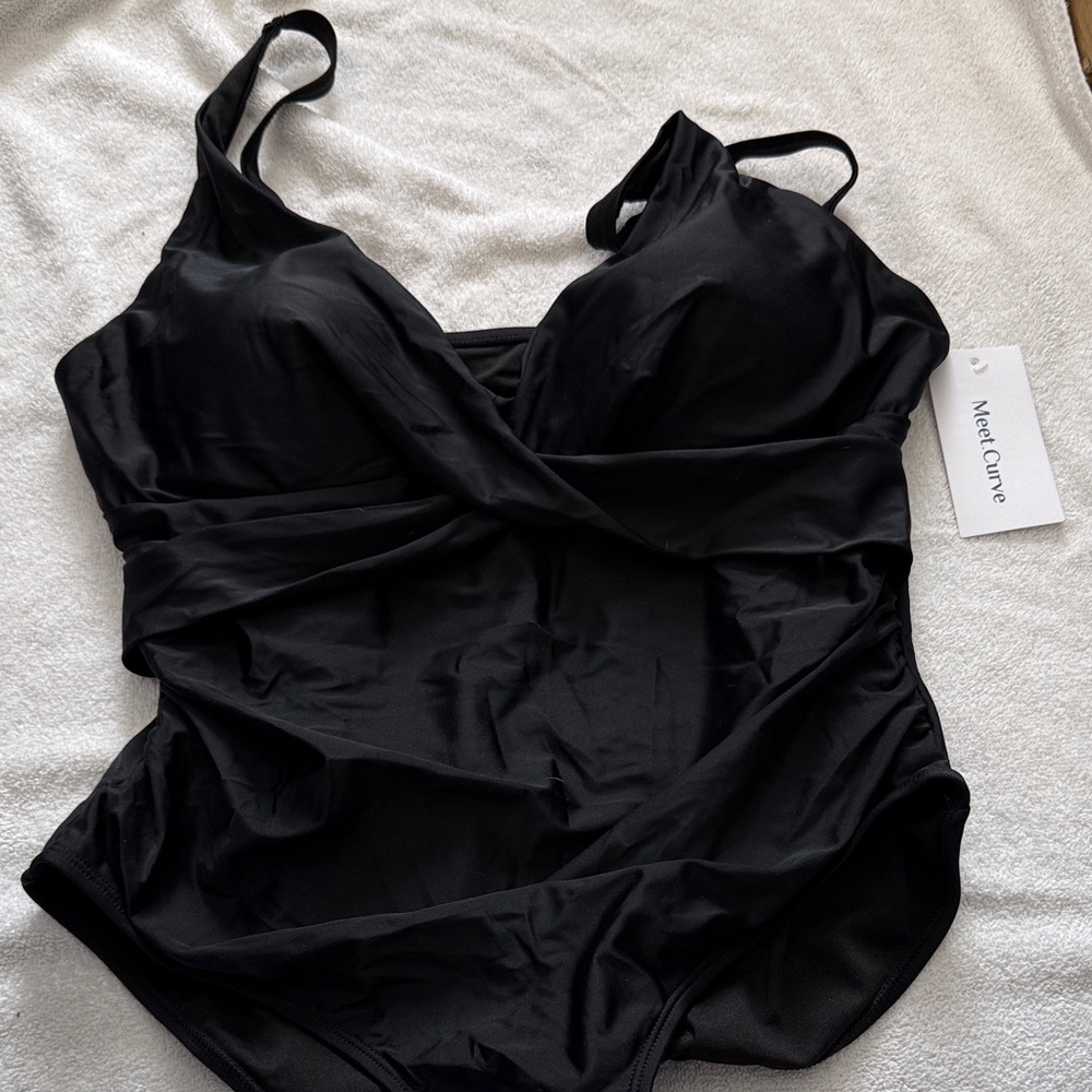 Next Curve Elegant Black Women's One Piece Swimsuit